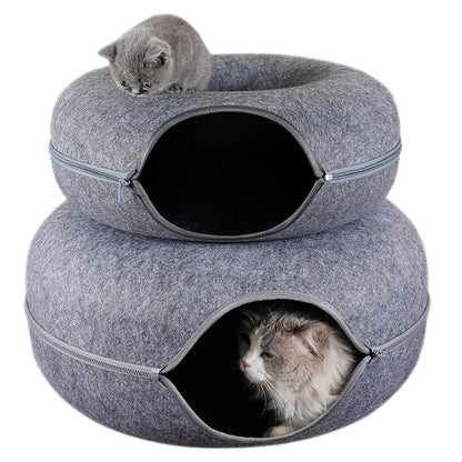 Felt Donut Cat Bed and Tunnel