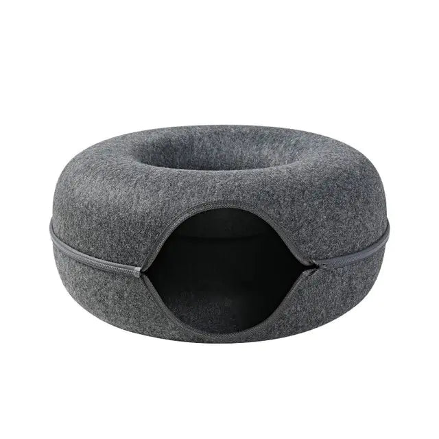 Felt Donut Cat Bed and Tunnel