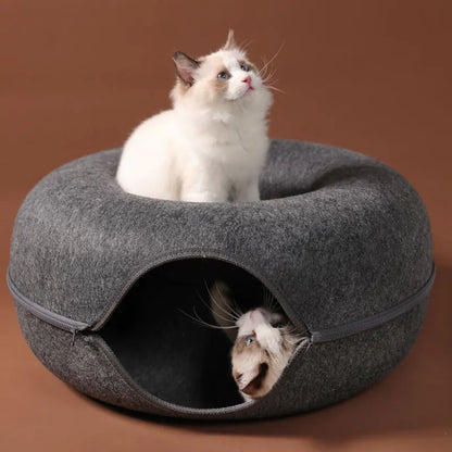 Felt Donut Cat Bed and Tunnel